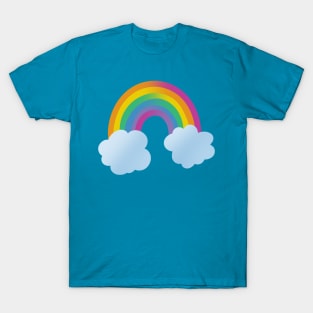 Beautiful Simple Ombre Rainbow with Clouds T-Shirt